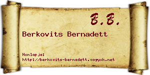 Berkovits Bernadett névjegykártya
